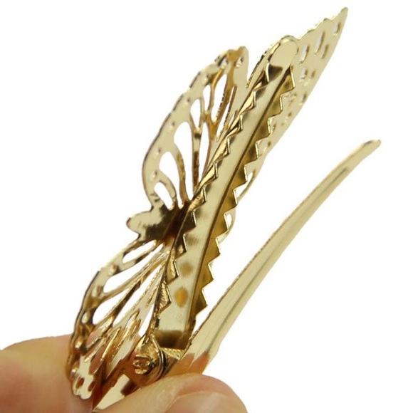 Boho Beautiful Gold Butterfly Hair Clips - Picture 6 of 12